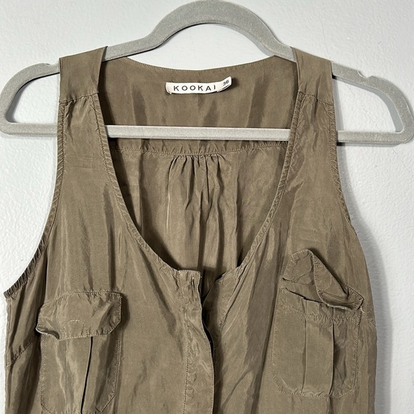 Kookai Army Green Overall Jumpsuit size  French 36 US 4 - Picture 6 of 14